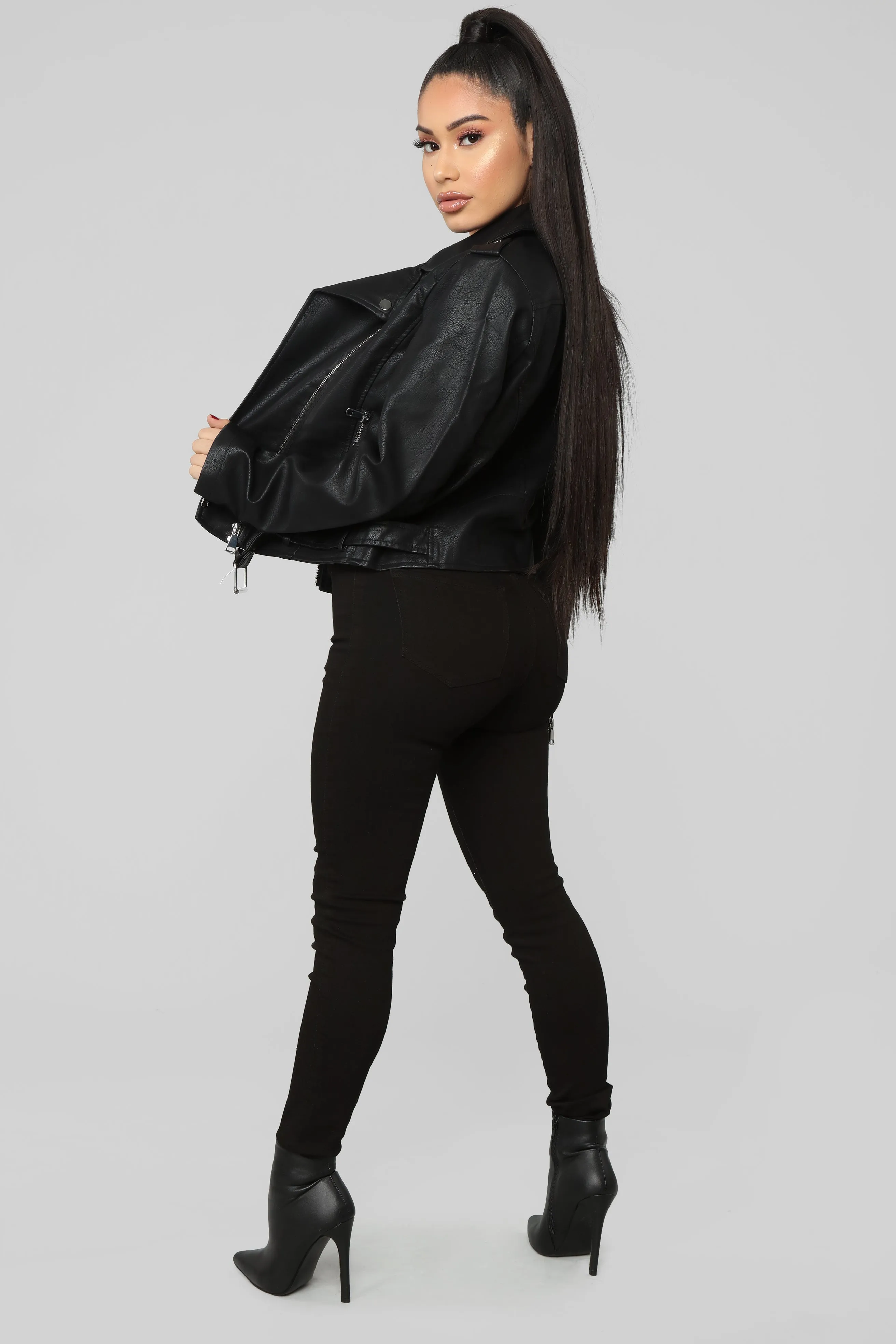 Araxie Vegan Leather Jacket - Black