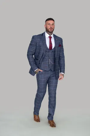 Bonita Blue Check Three Piece Suit