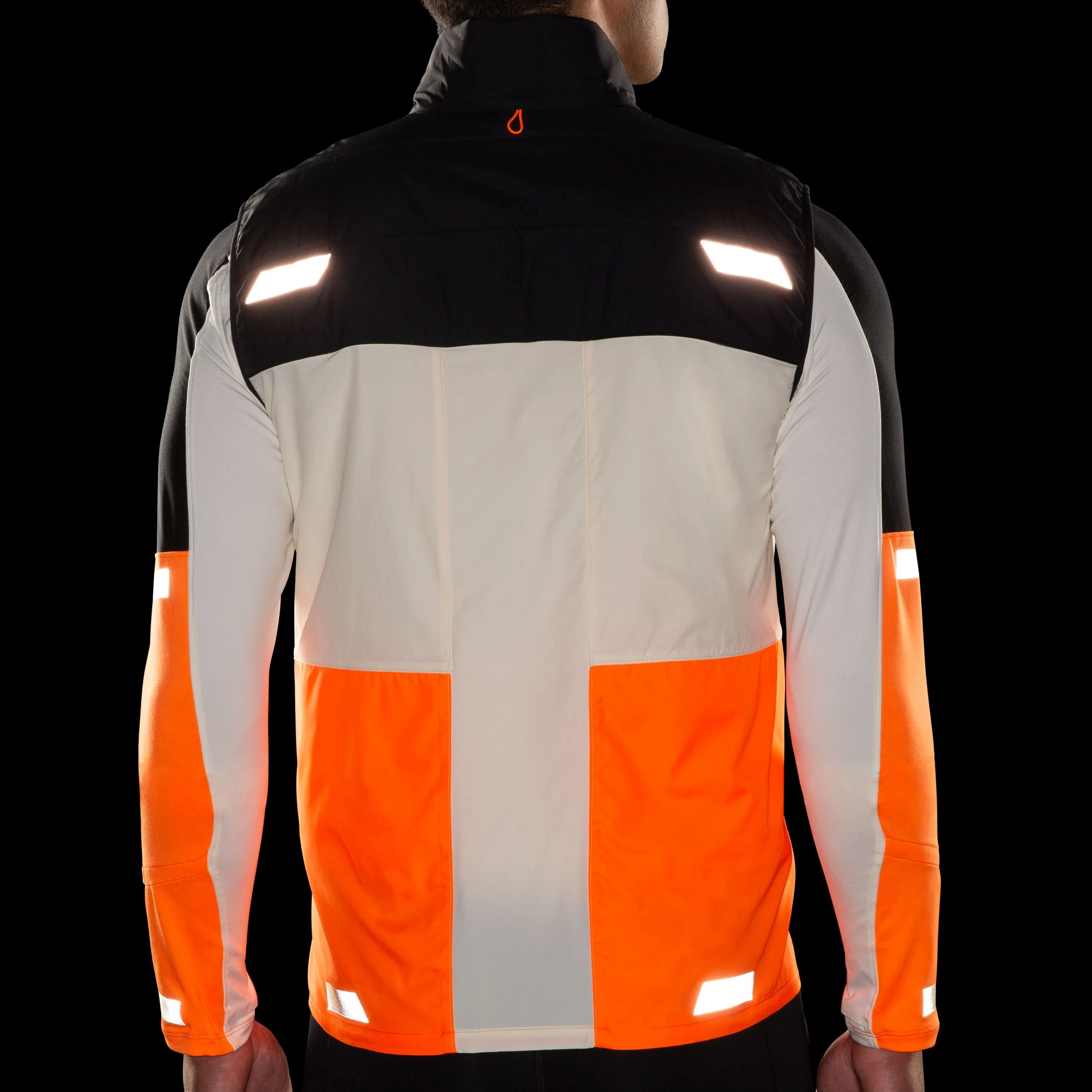 Brooks | Run Visible Insulated Vest 2.0 | Men's | Ecru/Fluoro Flash/Black