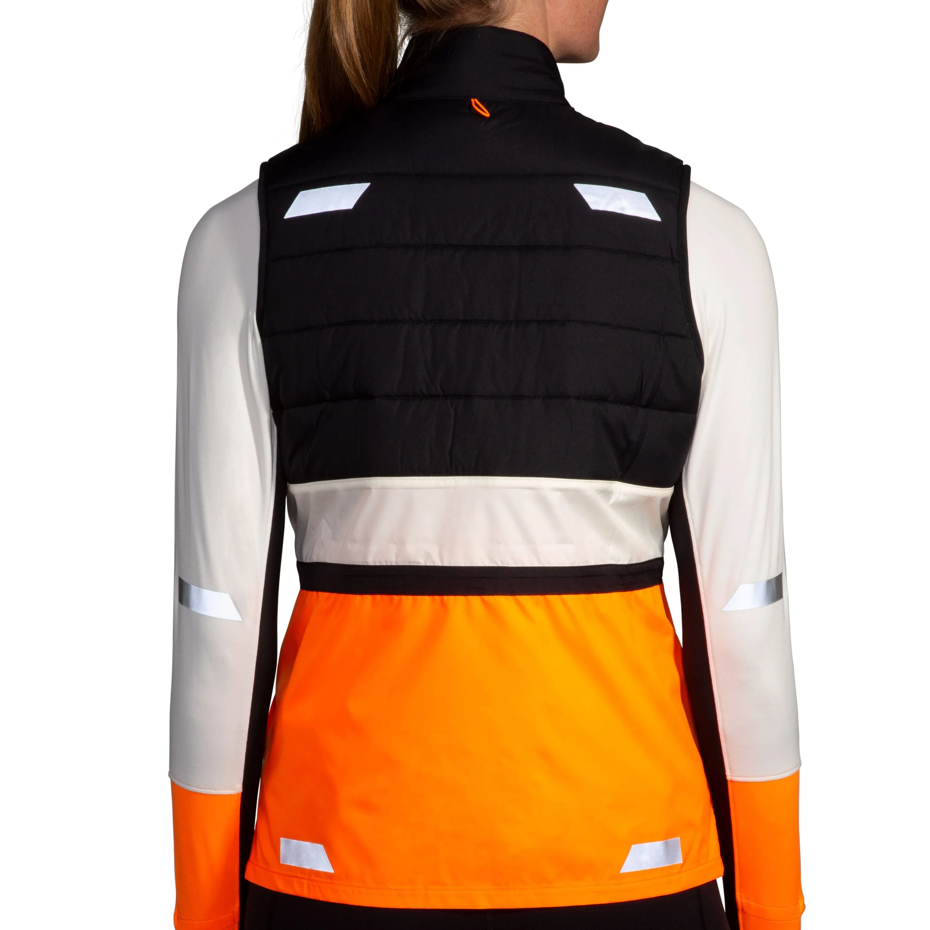 Brooks | Run Visible Insulated Vest 2.0 | Women's | Ecru/Fluoro Flash/Black