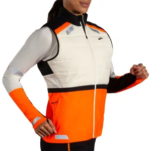 Brooks | Run Visible Insulated Vest 2.0 | Women's | Ecru/Fluoro Flash/Black