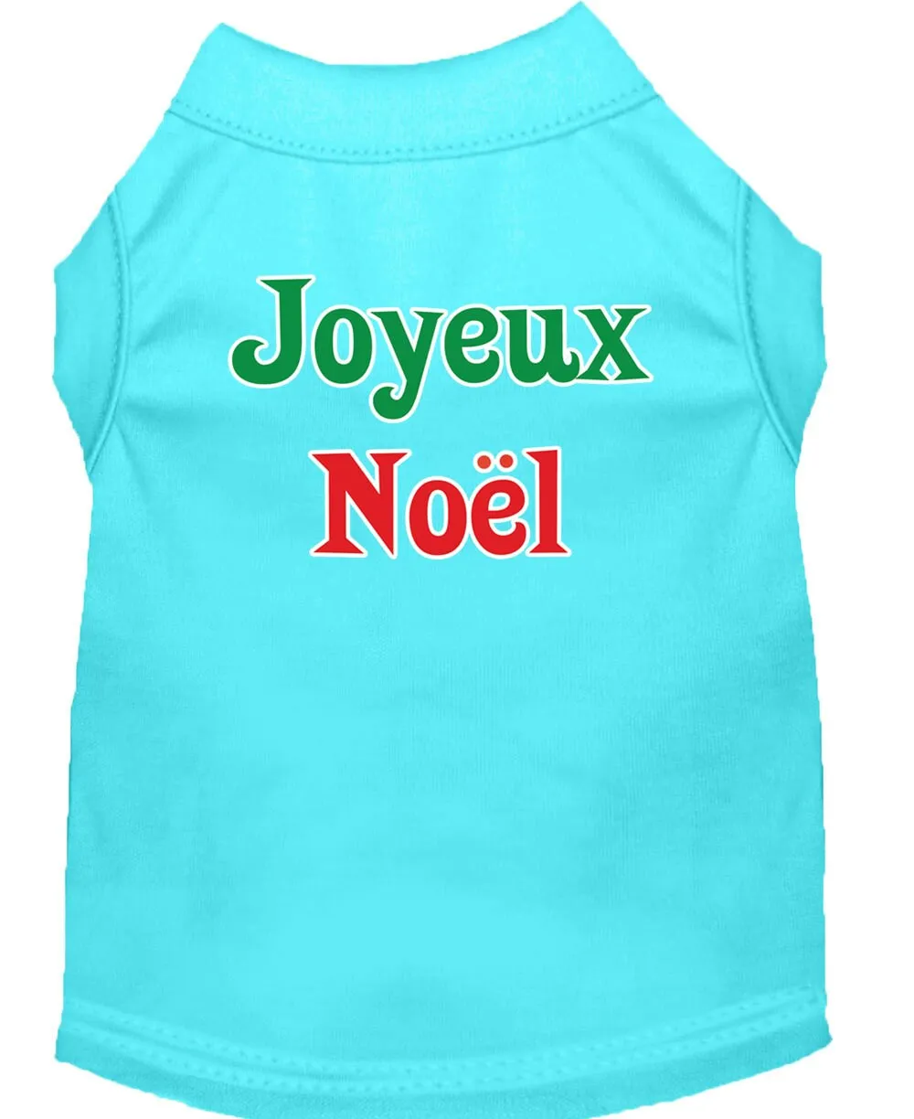 Christmas Screenprinted Dog Shirt, "Joyeux Noel"