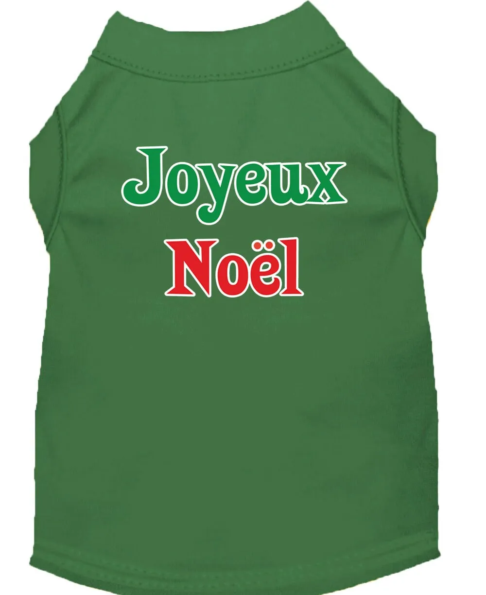 Christmas Screenprinted Dog Shirt, "Joyeux Noel"