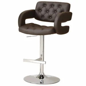 Comfortable Adjustable Height Barstool, Brown  By Benzara