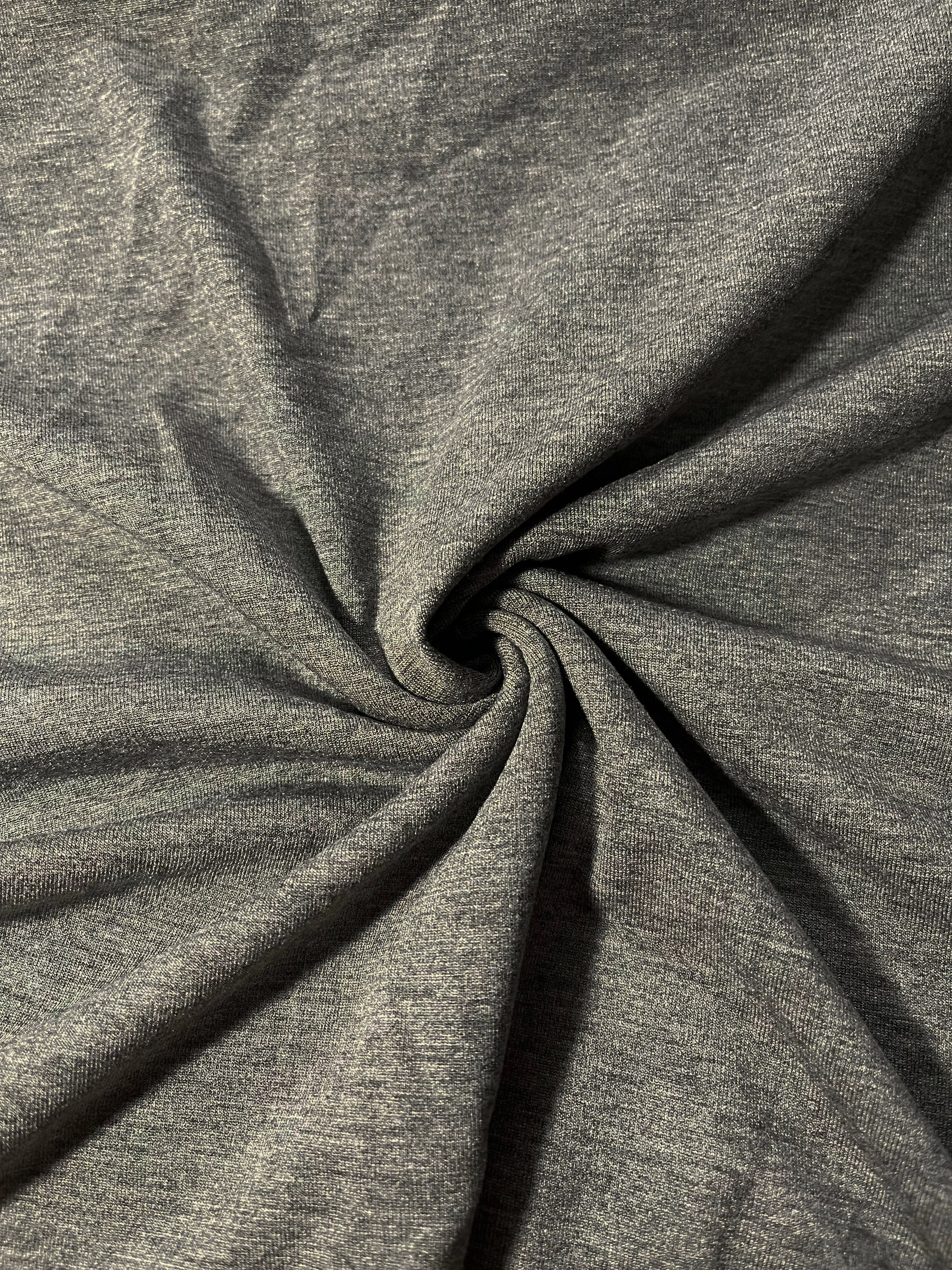 Dark Heather Gray Jersey Knit Fabric