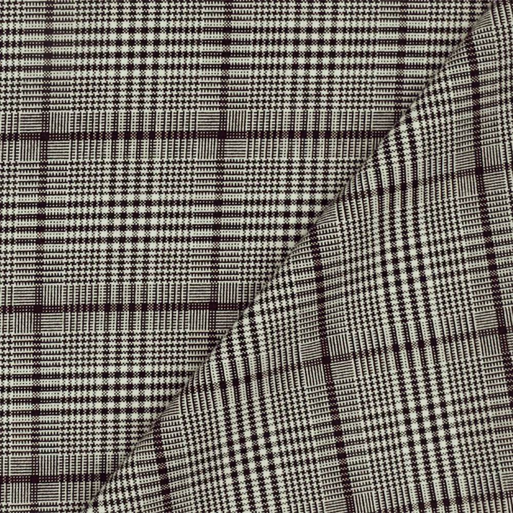 Faded Beige-Multi Famous Designer Glen Plaid Poly-Cotton Woven Fabric