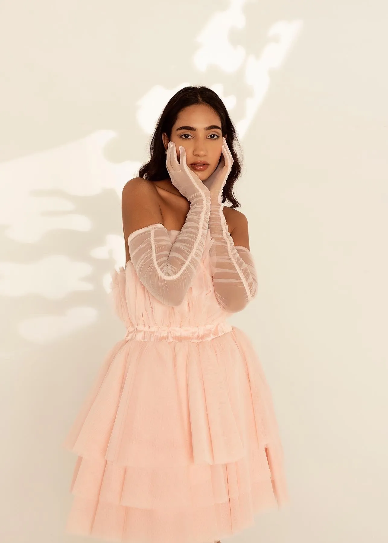 Genevieve Baby Pink Tulle Mini Dress