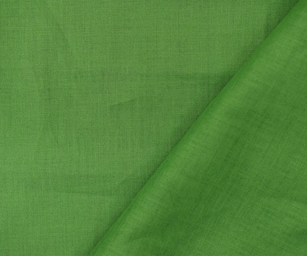 Green Cotton Solid Batiste Woven Fabric