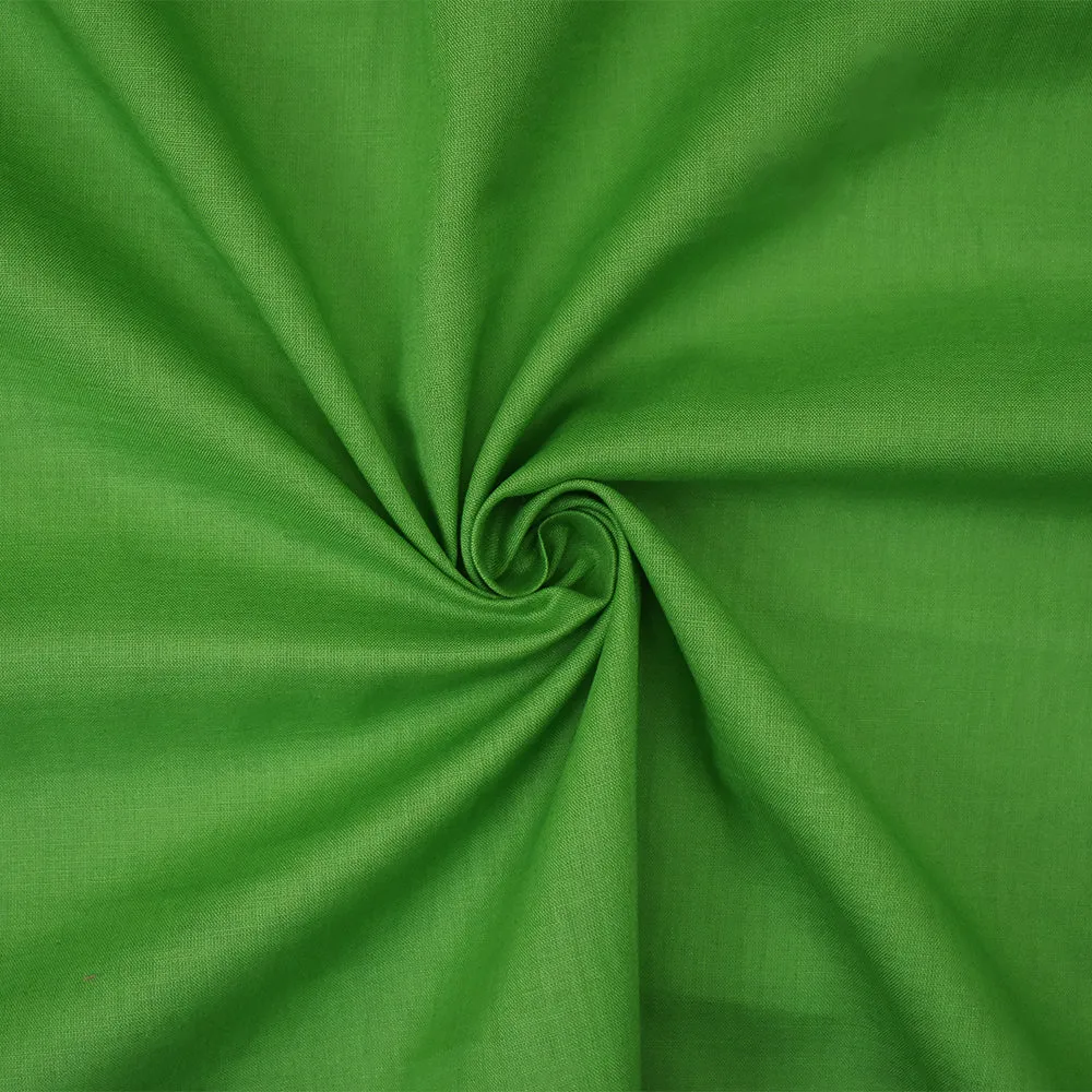 Green Cotton Solid Batiste Woven Fabric