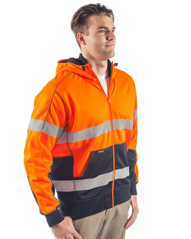 Hi Vis Taped Fleece Hoodie - Orange/Navy