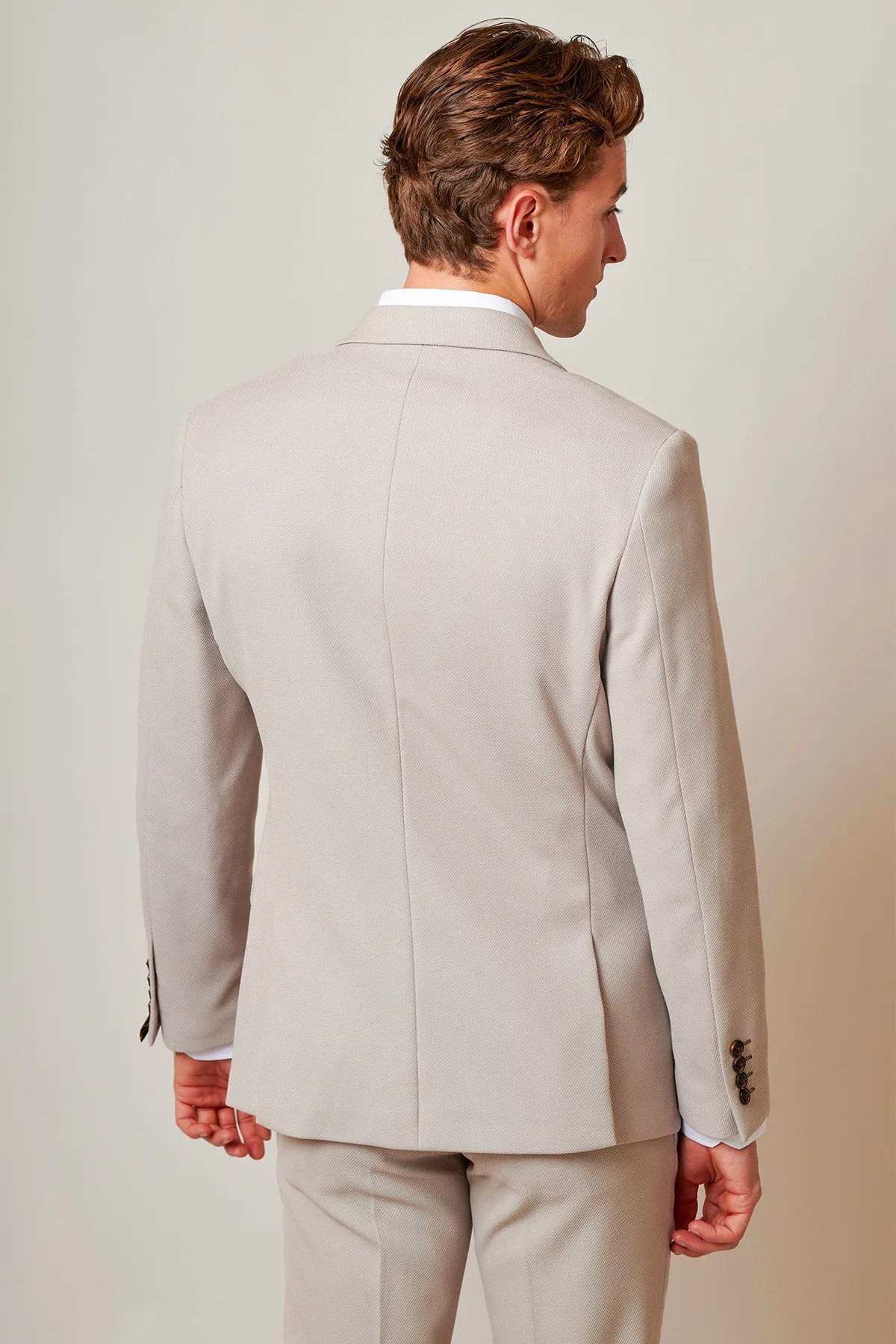 HM5 - Stone Double-Breasted Two Piece Suit