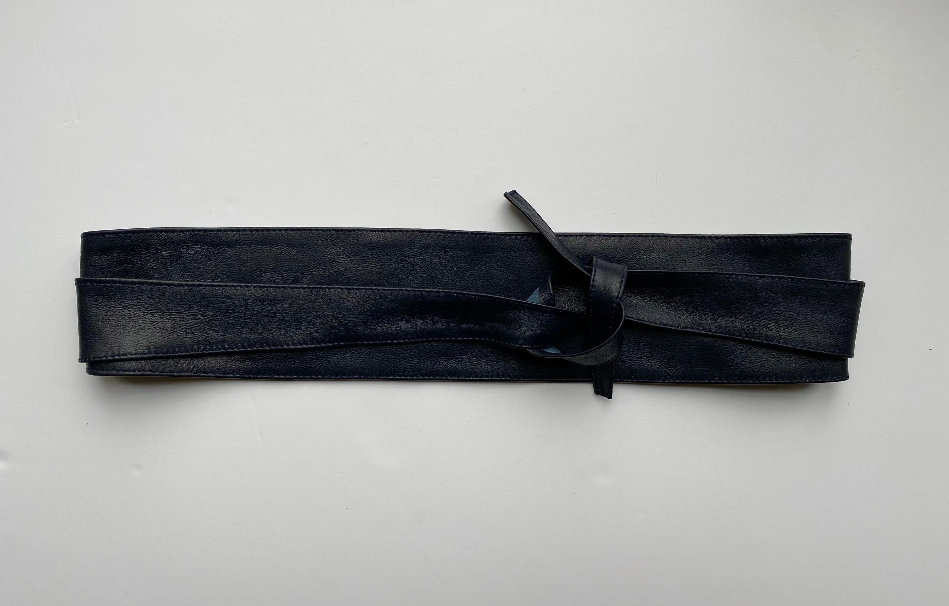 Italian Leather Obi Belt - Black, Navy, Camel