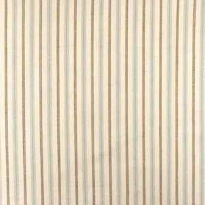 Ivory-Brown-Blue Stripe Stretch Cotton Woven Shirting Fabric