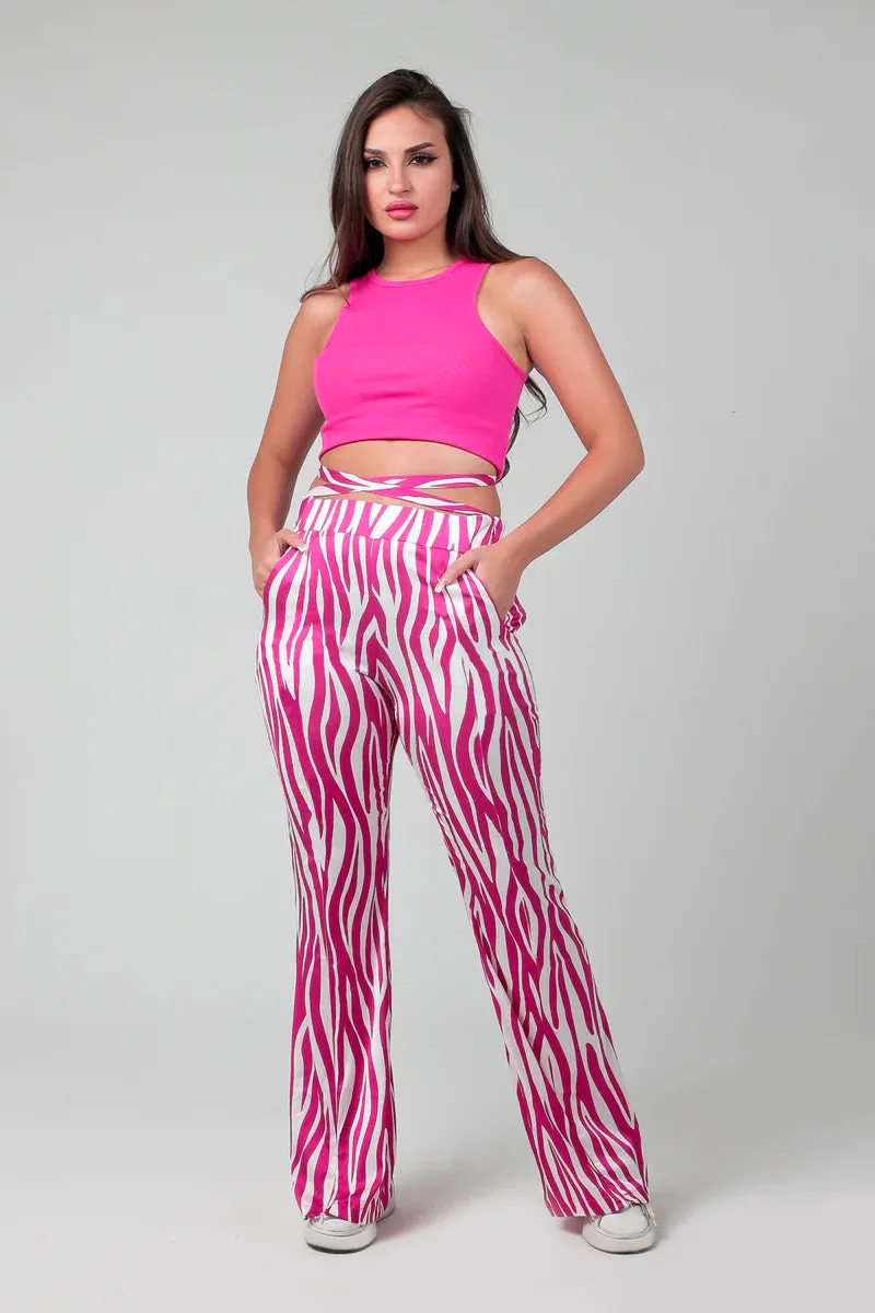 Low Zipper Zebra Wide Legs - Armaia