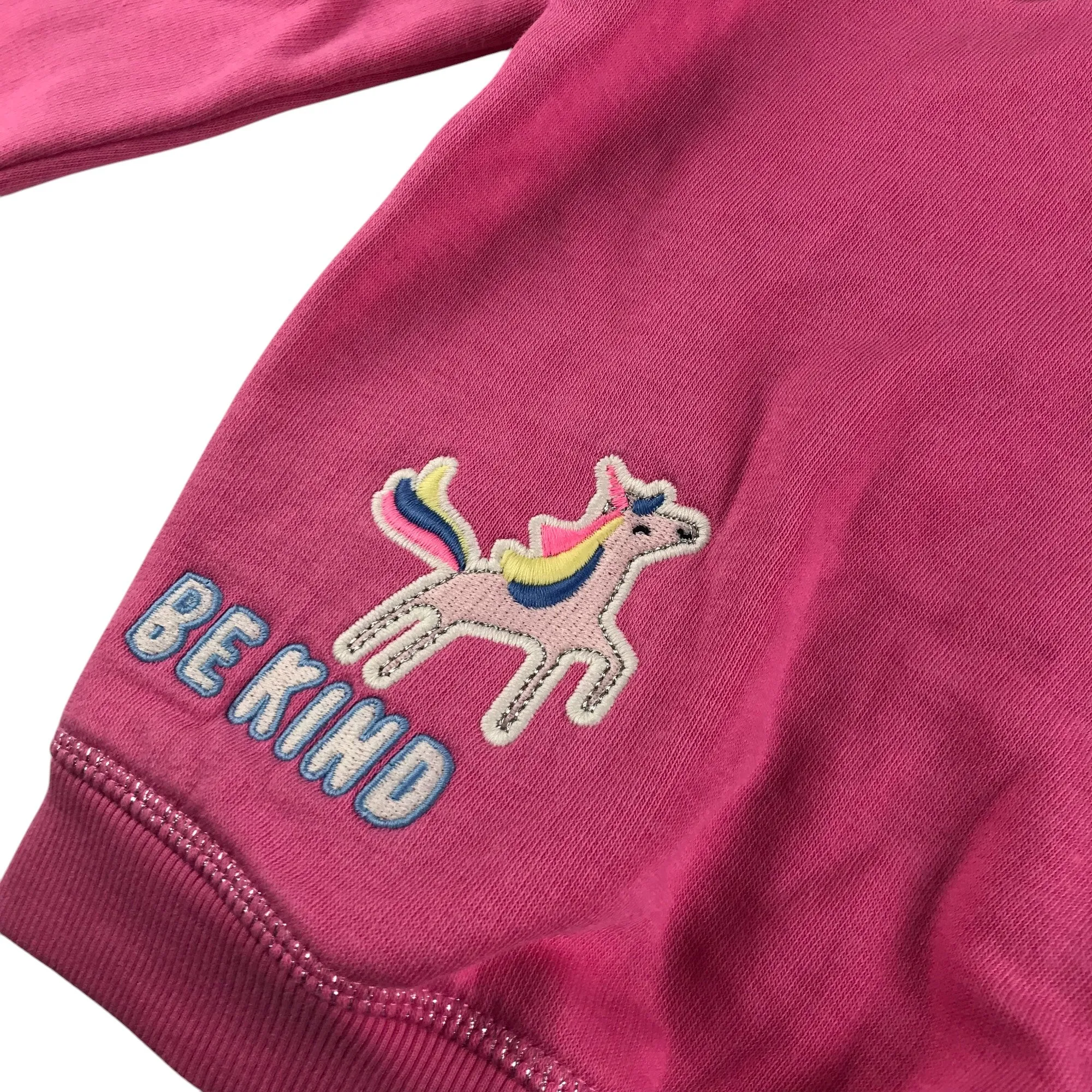 M&S hoodie 6-7 years pink patched pullover