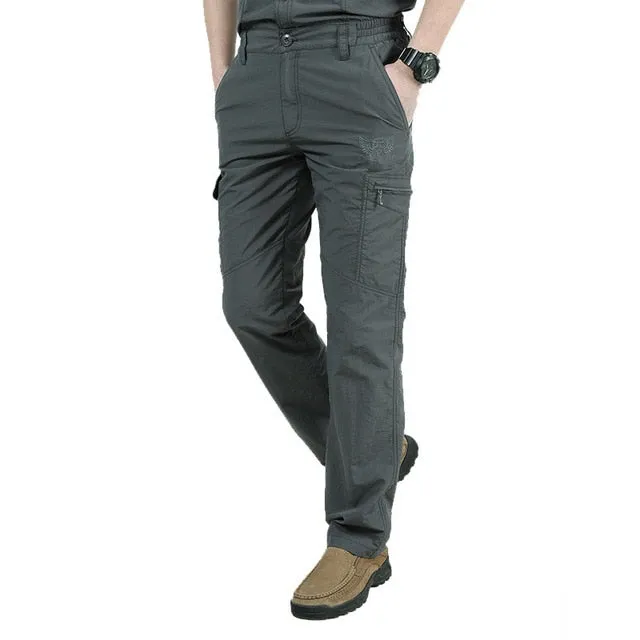 Men's Military Style Cargo Pants Waterproof Breathable Trousers