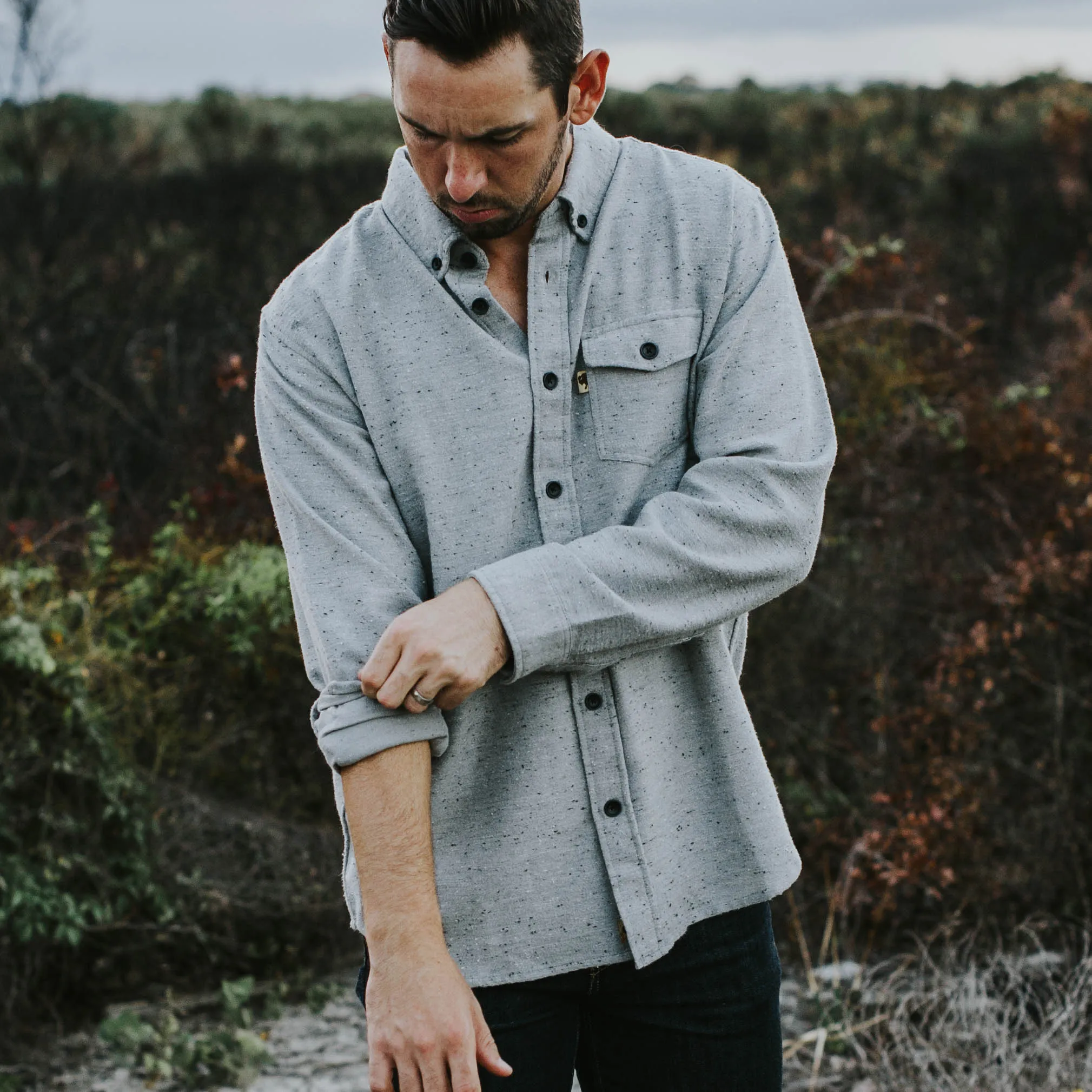 Murphy Fleck Cotton Shirt | Moonshine Gray