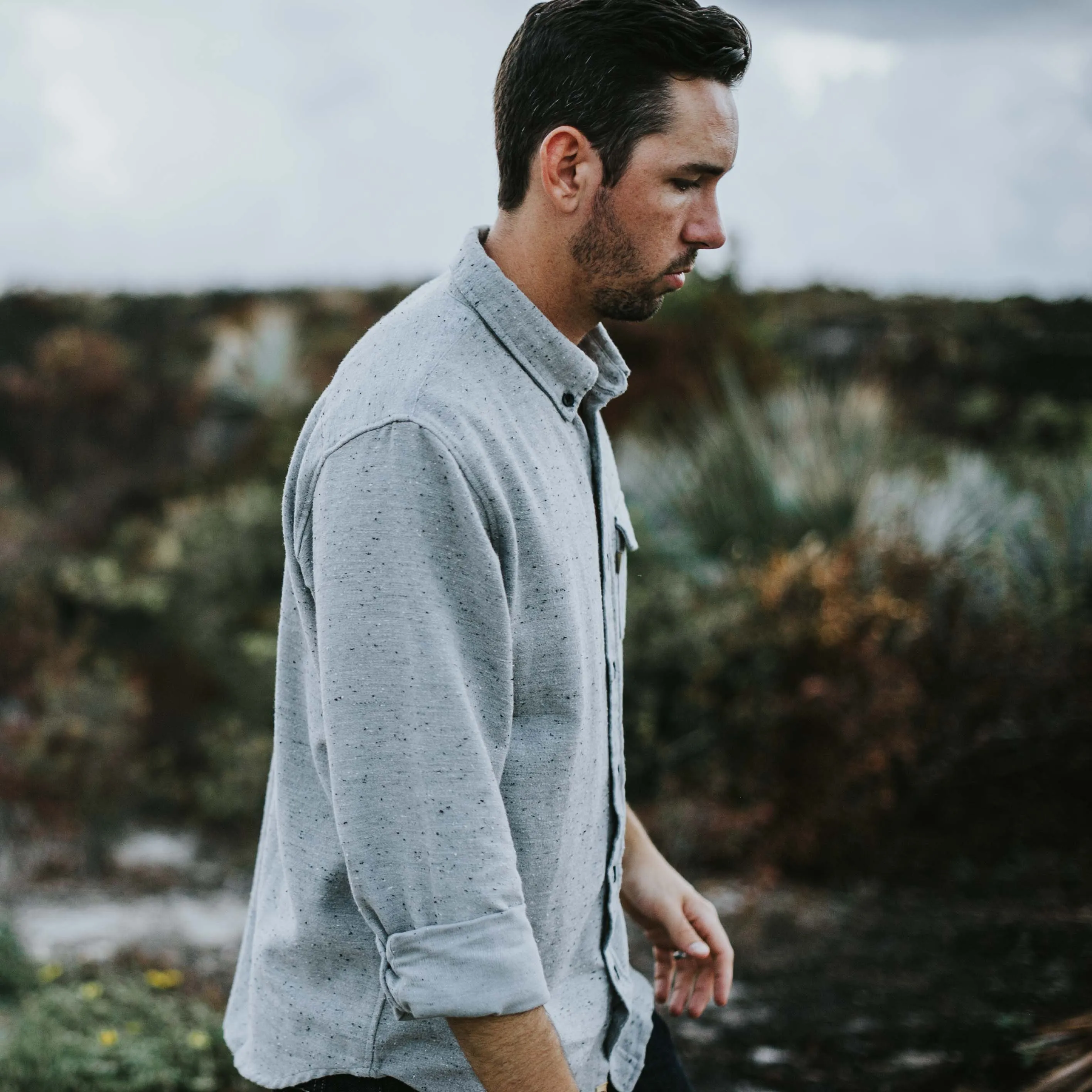 Murphy Fleck Cotton Shirt | Moonshine Gray