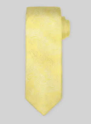 Paisley Neon Yellow Satin Tie