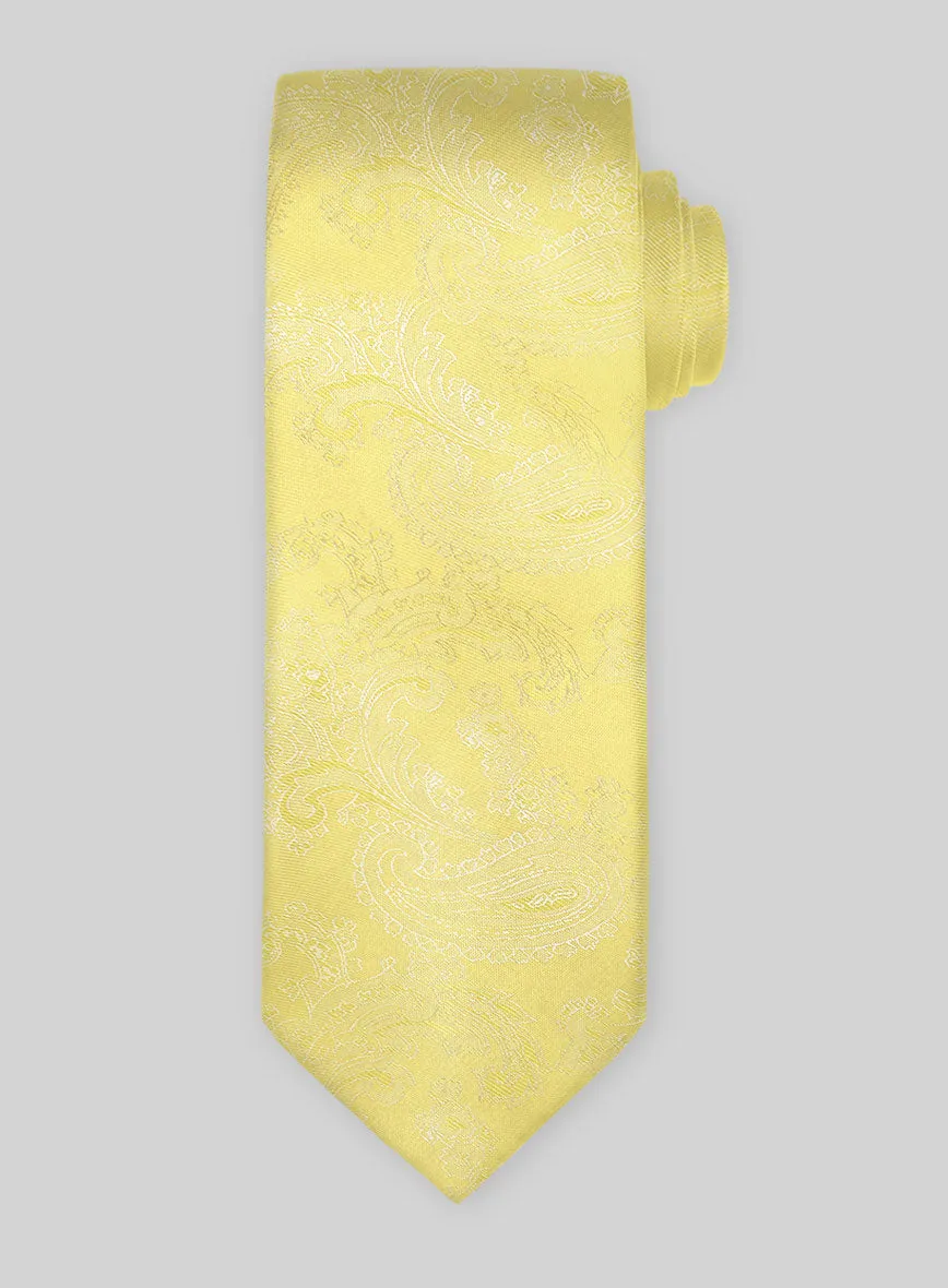 Paisley Neon Yellow Satin Tie