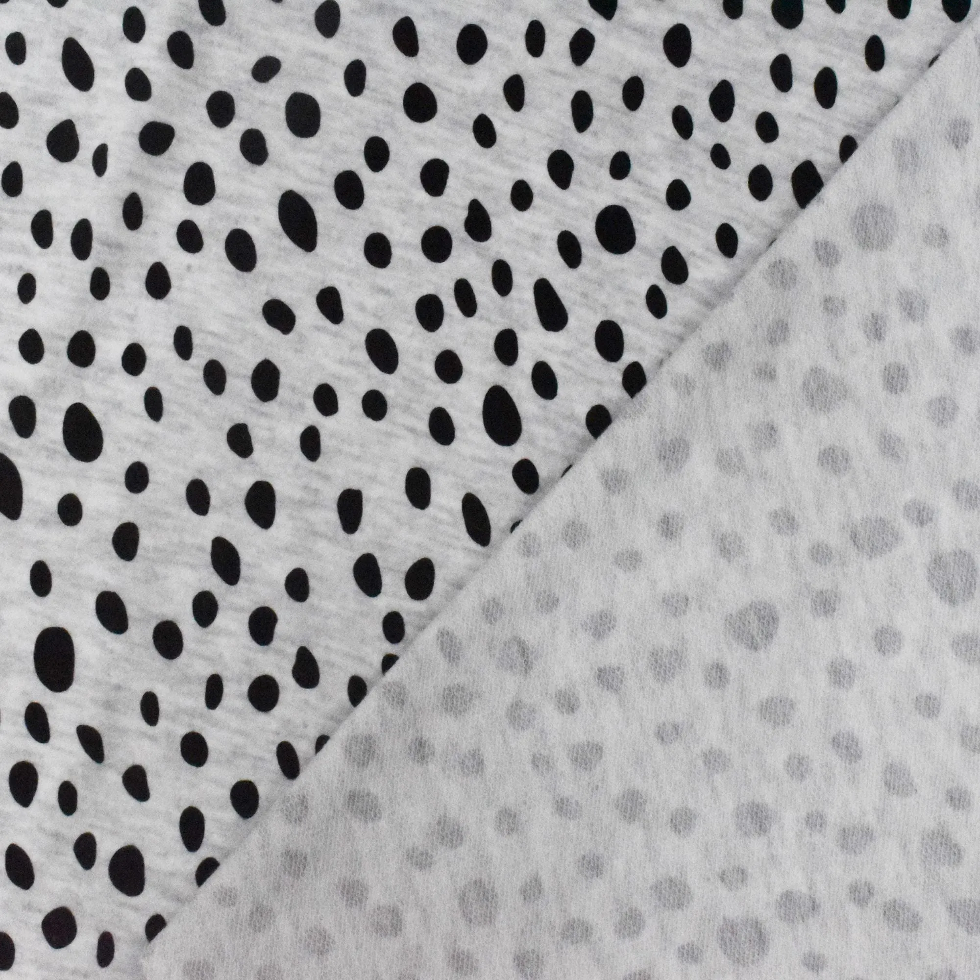 Panda Gray-Black Spots Printed Baby French Terry Knit Fabric