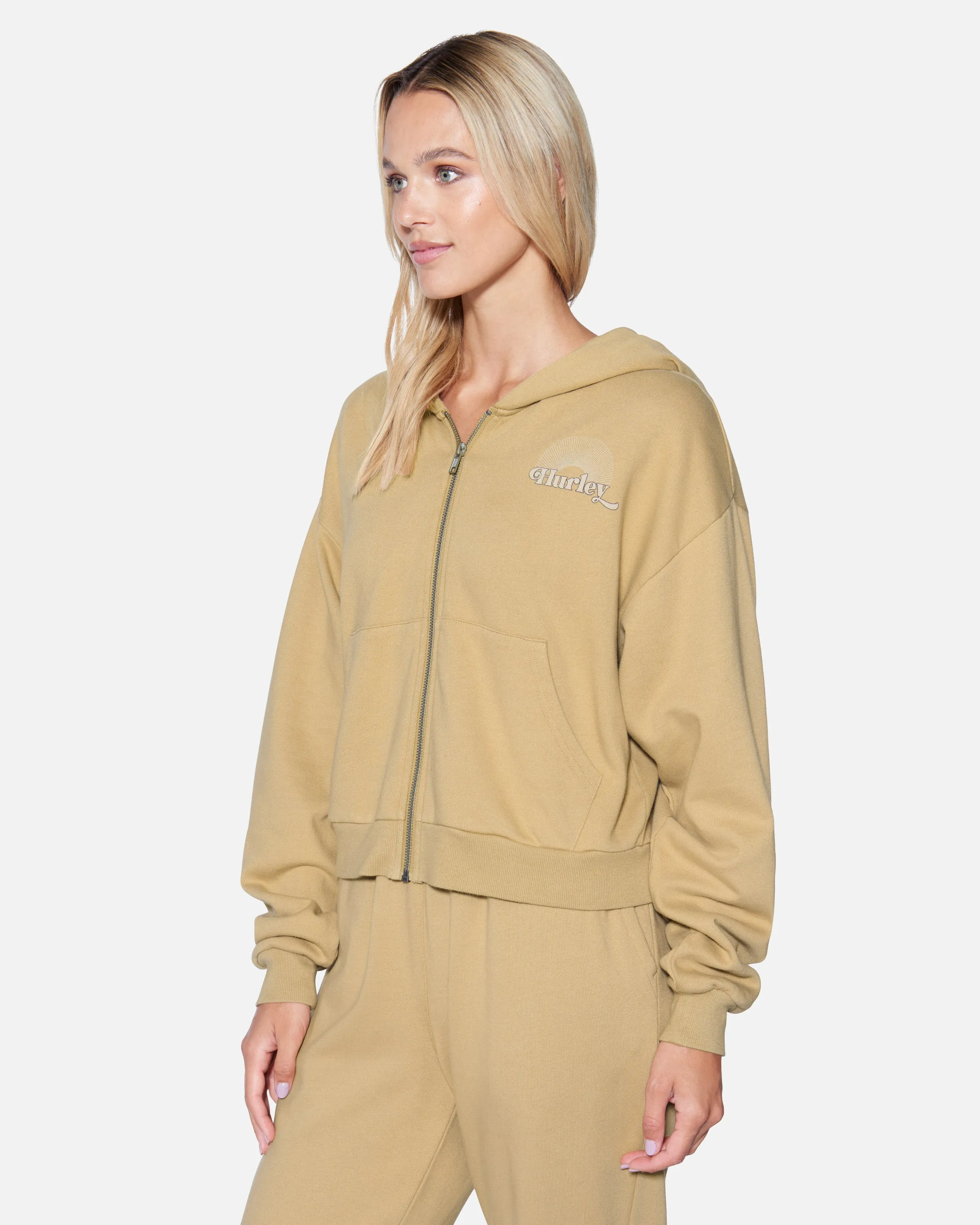 Playa Crop Zip Up Hoodie