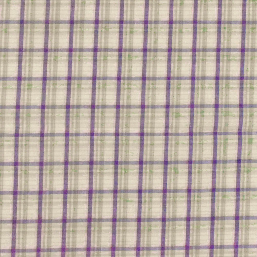 Purple-Lilac-Multi Madras Stretch Cotton Woven Fabric