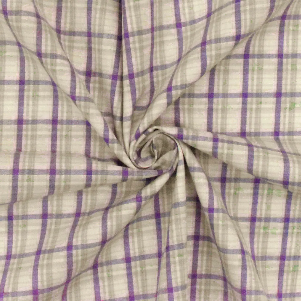 Purple-Lilac-Multi Madras Stretch Cotton Woven Fabric