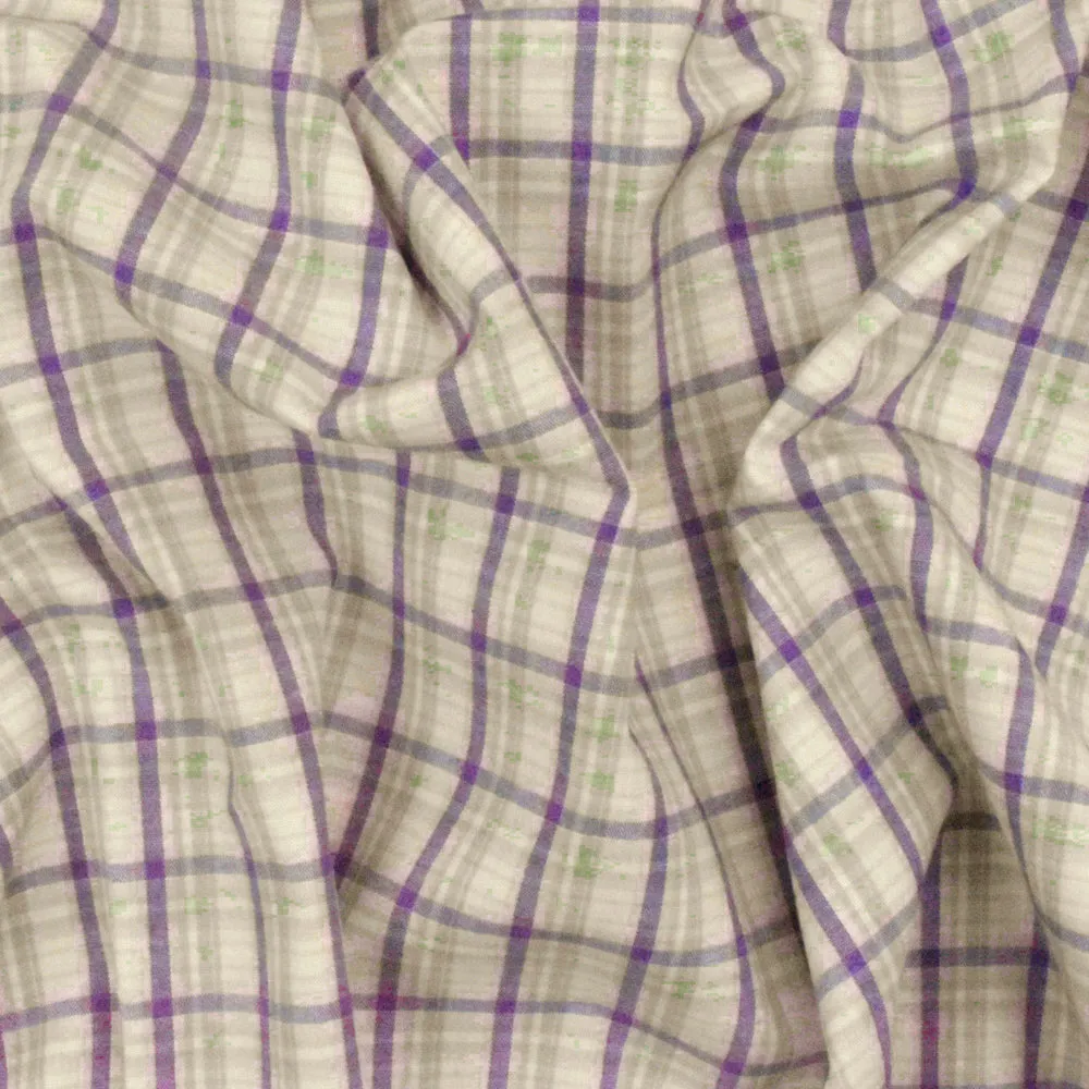 Purple-Lilac-Multi Madras Stretch Cotton Woven Fabric