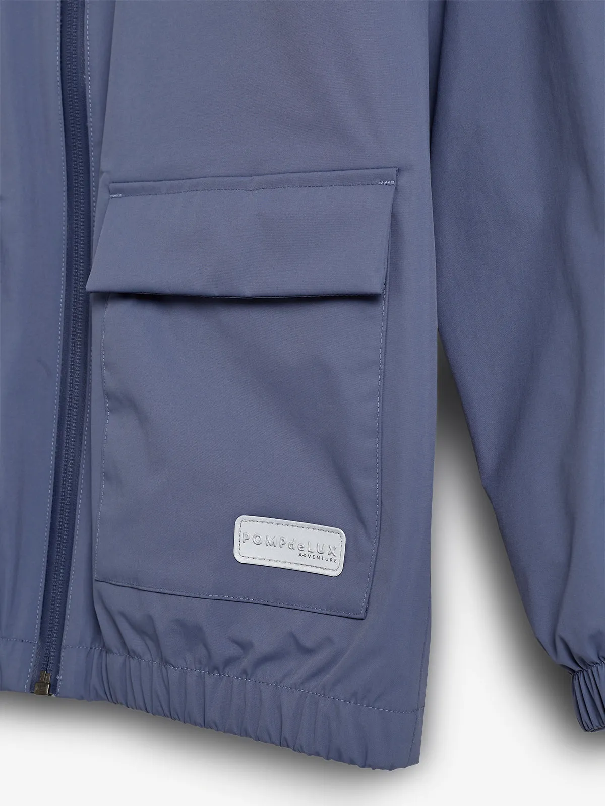 Rain Jacket w. Patch Pocket - Tween - Vintage Blue