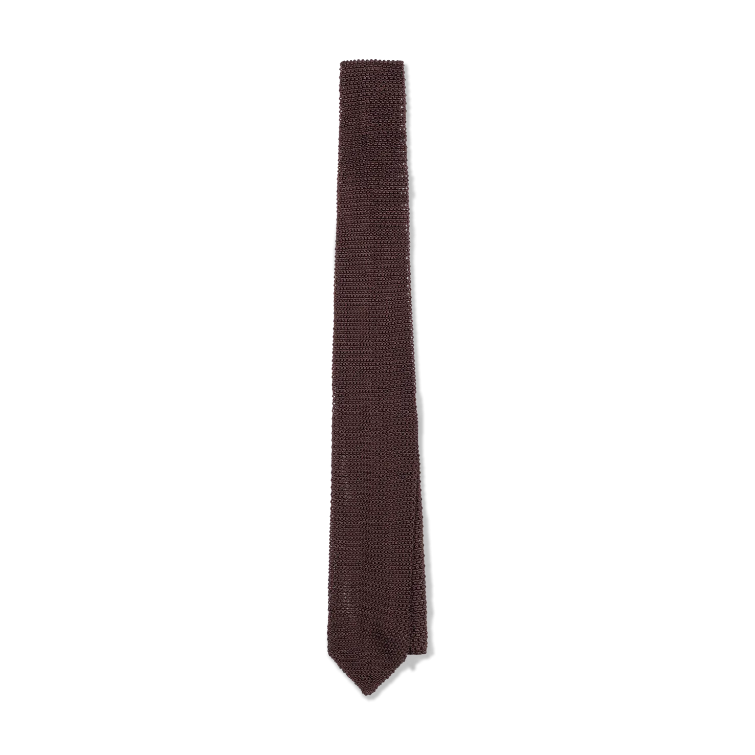 Silk Knitted Tie in Chocolate Brown