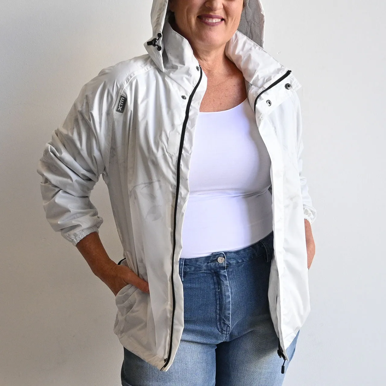 Singing In The Rain Jacket by XTM Australia - White Shadow Flower