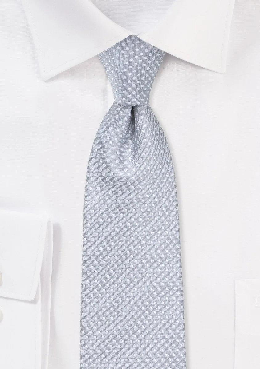 Soft Gray Pin Dot Necktie