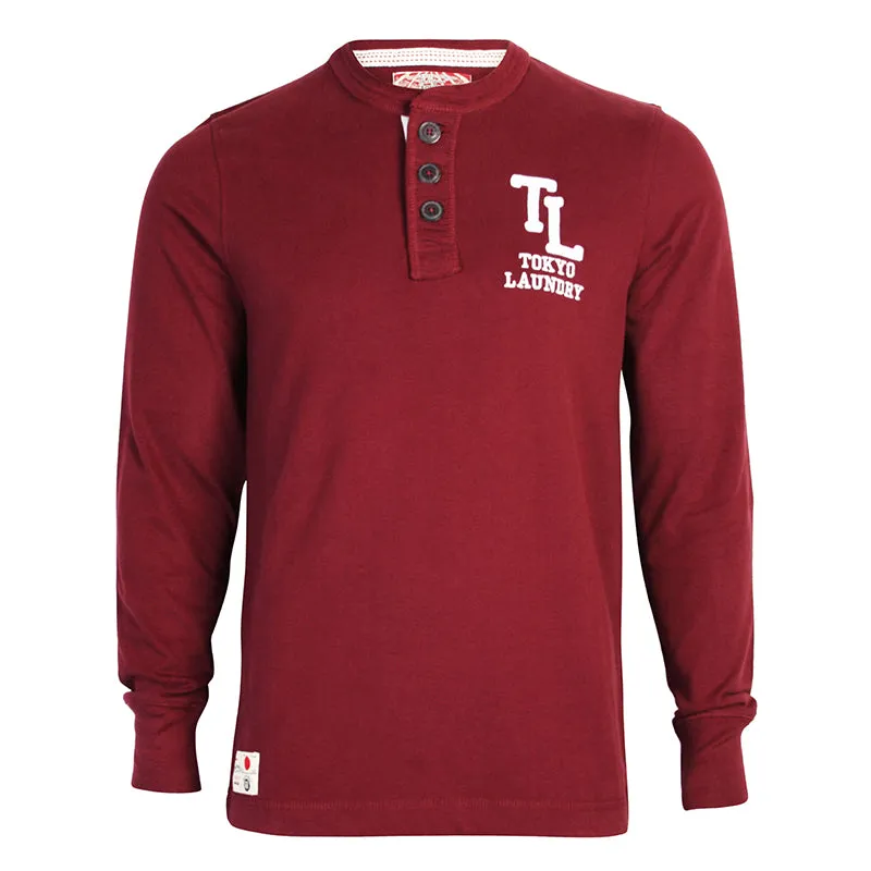 Tokyo Laundry Dawson Creek Henley T-Shirt in Oxblood