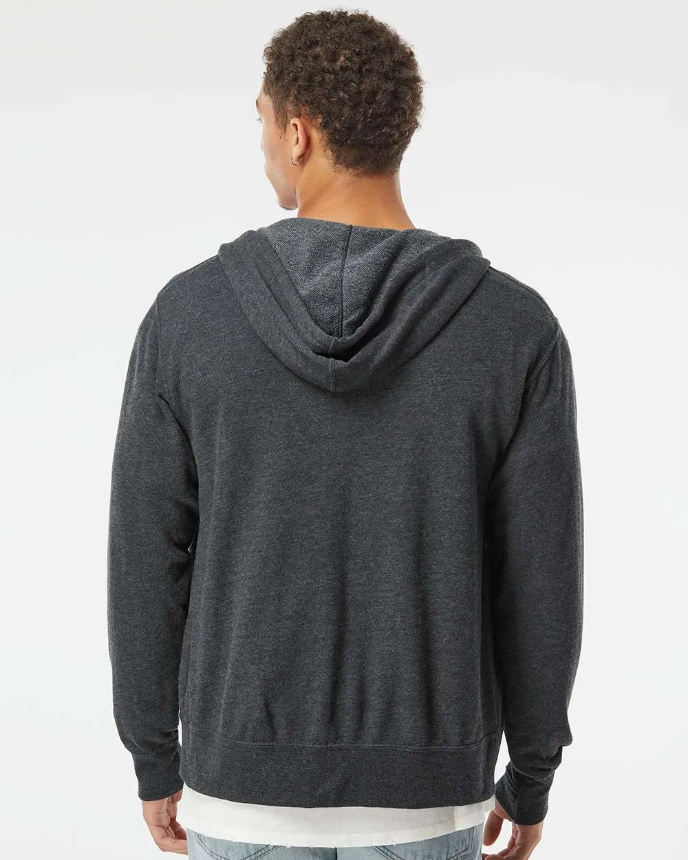 Unisex Heathered French Terry Full-Zip Hooded Sweatshirt