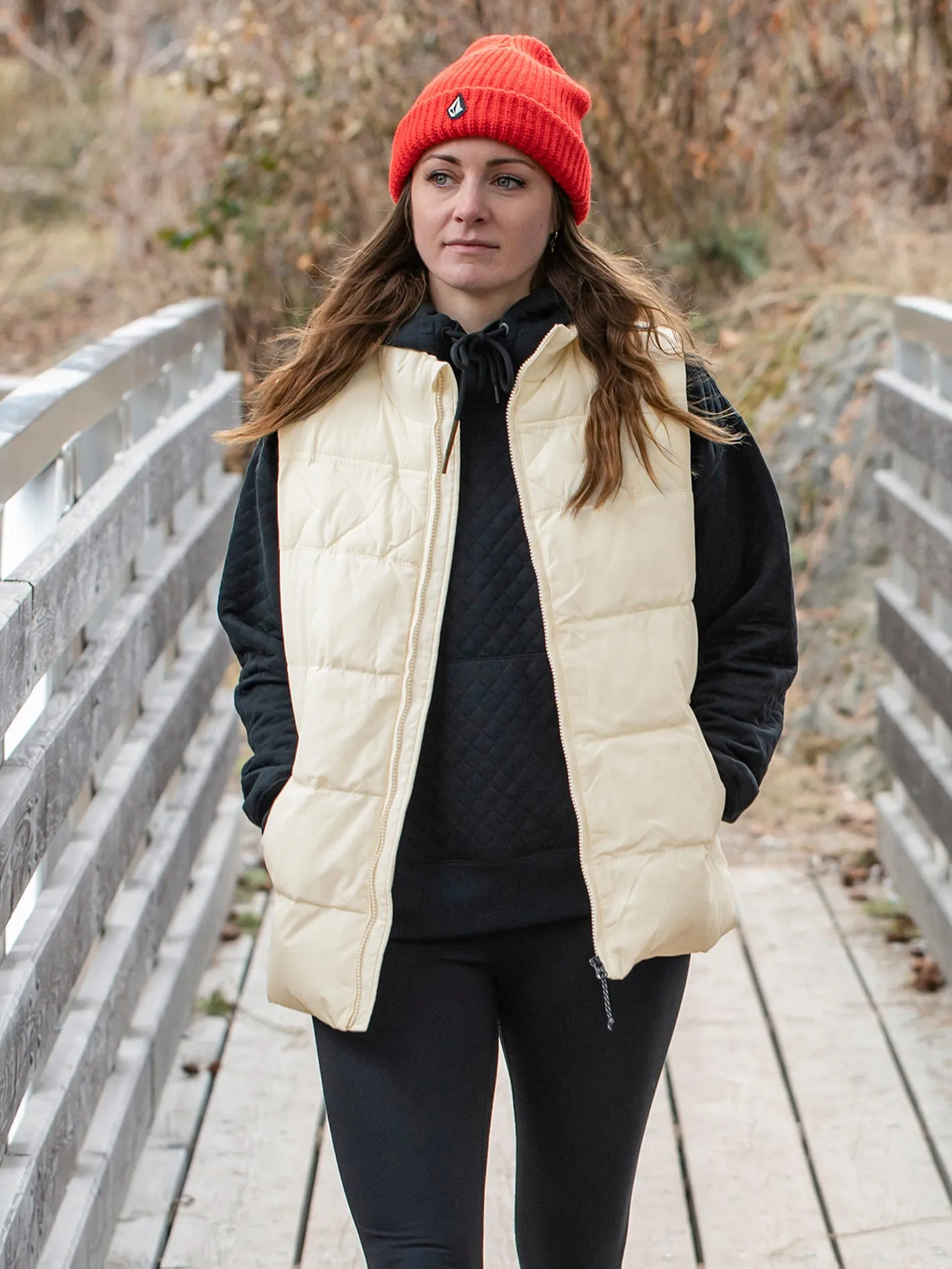 Womens Stone Castine Puff Vest - Moonbeam