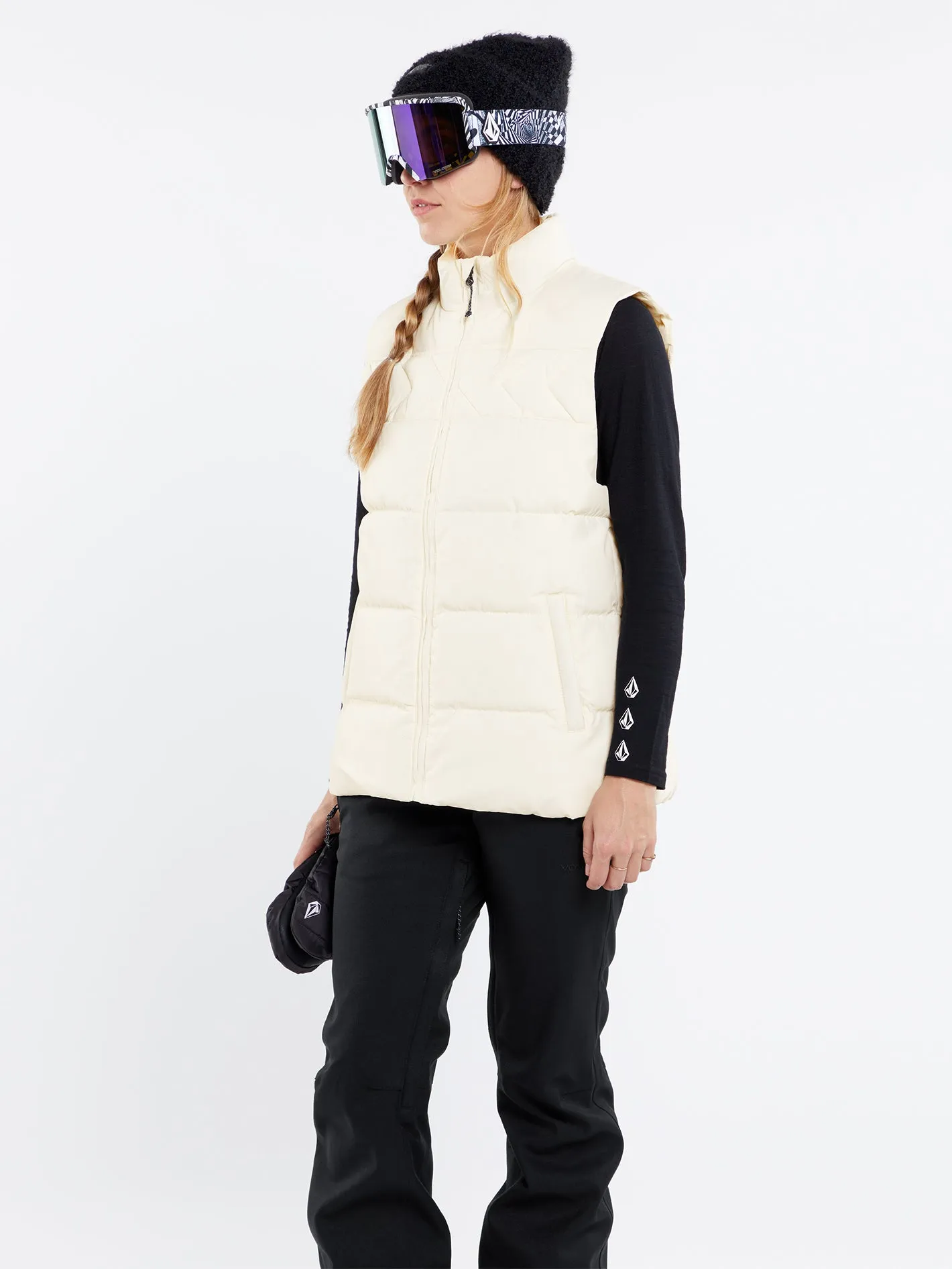 Womens Stone Castine Puff Vest - Moonbeam