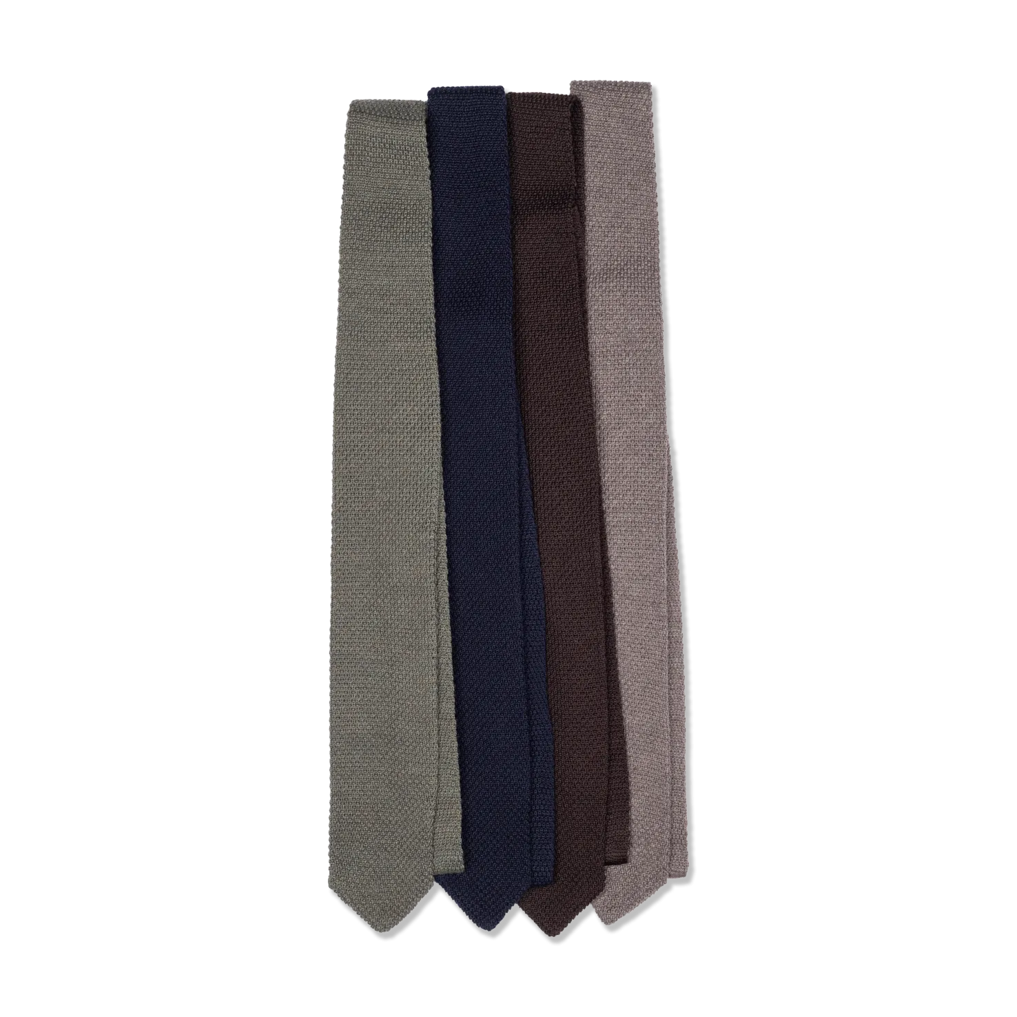 Wool Knitted Tie in Olive Green