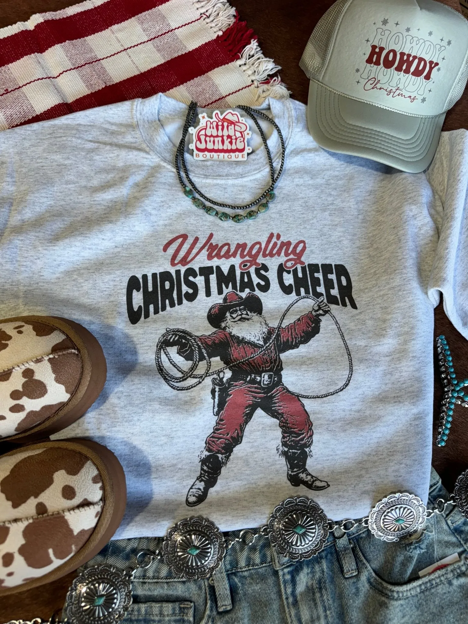 Wrangling Christmas Cheer Graphic Sweatshirt