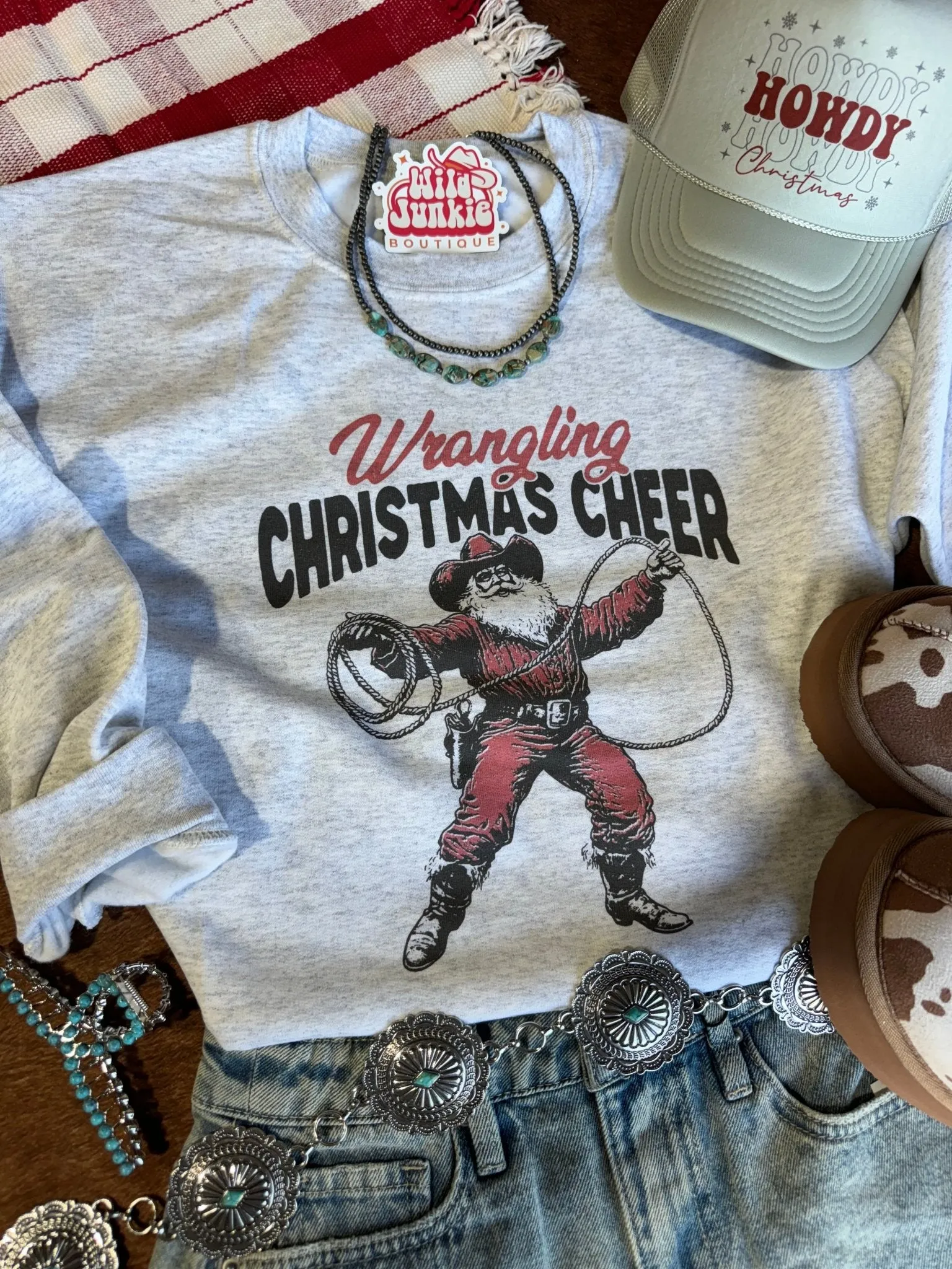 Wrangling Christmas Cheer Graphic Sweatshirt