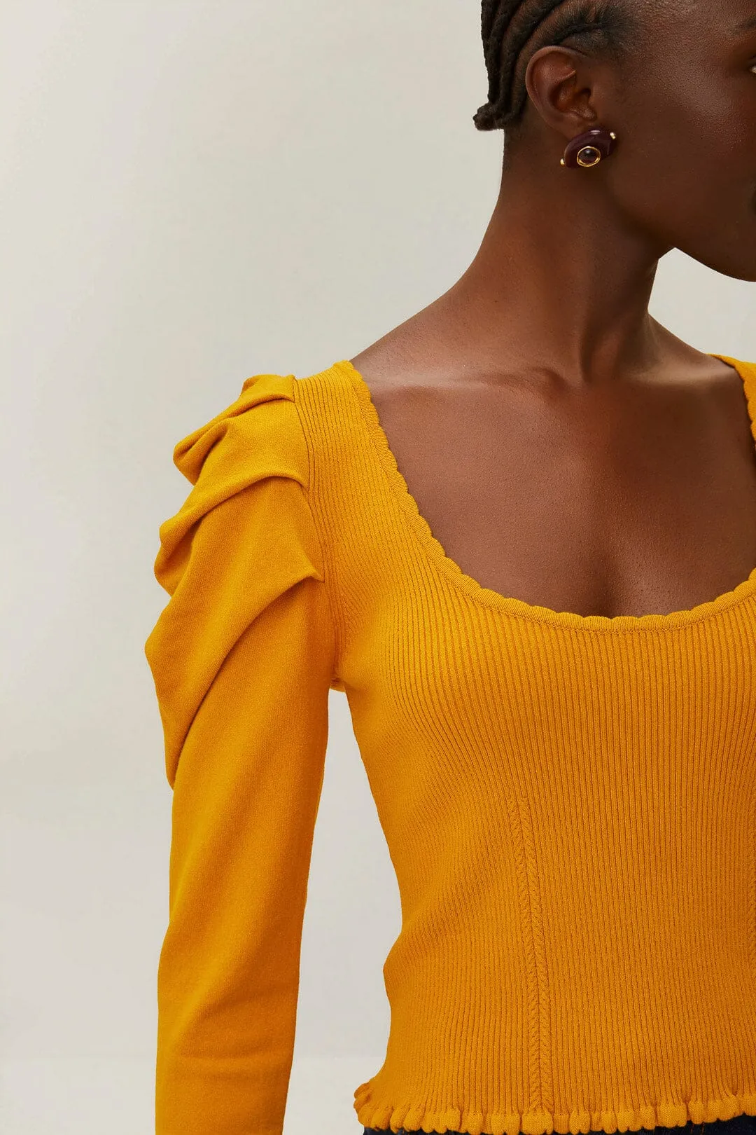 Yellow Knit Blouse